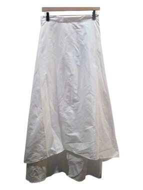 Marina Rinaldi White Maxi Cornice High Low Skirt Hidden Zipper Size 18 New